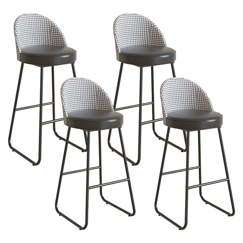 Leather Counter Stool Bucket Modern Footrest Counter & Bar Stool for Coffee Shop Black 4 Piece Set Clearhalo 'Bar Furniture' 'Bar Stools' 'bar_stools' 'furn' 'furn_bar_stools' 'Furniture' 'furniture_bar_stools' 'Kitchen & Dining Furniture' 5062271