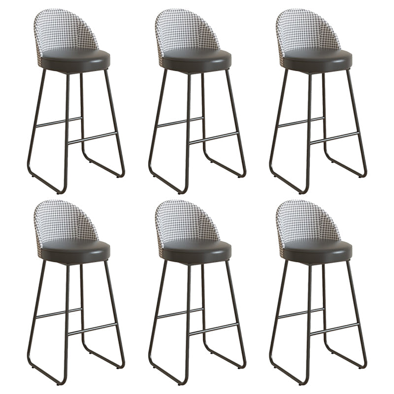 Leather Counter Stool Bucket Modern Footrest Counter & Bar Stool for Coffee Shop Black 6 Piece Set Clearhalo 'Bar Furniture' 'Bar Stools' 'bar_stools' 'furn' 'furn_bar_stools' 'Furniture' 'furniture_bar_stools' 'Kitchen & Dining Furniture' 5062272