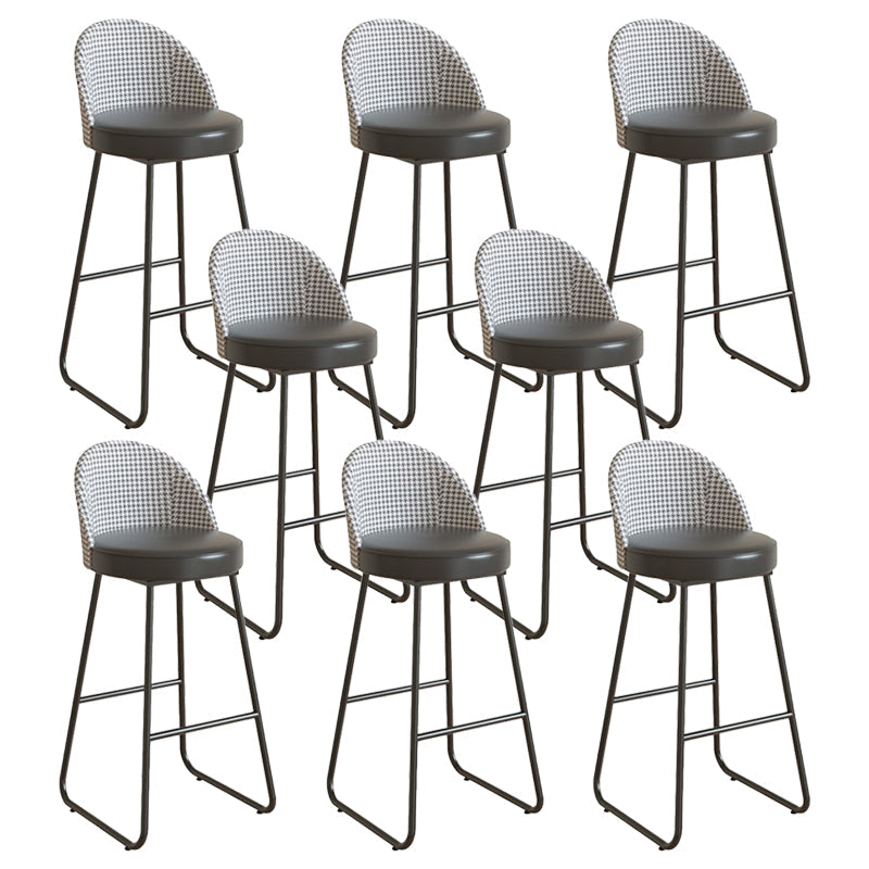 Leather Counter Stool Bucket Modern Footrest Counter & Bar Stool for Coffee Shop Black 8 Piece Set Clearhalo 'Bar Furniture' 'Bar Stools' 'bar_stools' 'furn' 'furn_bar_stools' 'Furniture' 'furniture_bar_stools' 'Kitchen & Dining Furniture' 5062273