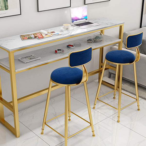 Scandinavian Footrest Counter Chair Low Back Round Upholstered Counter-height Stool Clearhalo 'Bar Furniture' 'Bar Stools' 'bar_stools' 'furn' 'furn_bar_stools' 'Furniture' 'furniture_bar_stools' 'Kitchen & Dining Furniture' 5062281