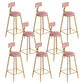 Scandinavian Footrest Counter Chair Low Back Round Upholstered Counter-height Stool Pink 8 Piece Set Clearhalo 'Bar Furniture' 'Bar Stools' 'bar_stools' 'furn' 'furn_bar_stools' 'Furniture' 'furniture_bar_stools' 'Kitchen & Dining Furniture' 5062282