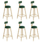 Scandinavian Footrest Counter Chair Low Back Round Upholstered Counter-height Stool Green 6 Piece Set Clearhalo 'Bar Furniture' 'Bar Stools' 'bar_stools' 'furn' 'furn_bar_stools' 'Furniture' 'furniture_bar_stools' 'Kitchen & Dining Furniture' 5062288