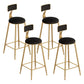 Scandinavian Footrest Counter Chair Low Back Round Upholstered Counter-height Stool Black 4 Piece Set Clearhalo 'Bar Furniture' 'Bar Stools' 'bar_stools' 'furn' 'furn_bar_stools' 'Furniture' 'furniture_bar_stools' 'Kitchen & Dining Furniture' 5062292
