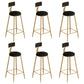 Scandinavian Footrest Counter Chair Low Back Round Upholstered Counter-height Stool Black 6 Piece Set Clearhalo 'Bar Furniture' 'Bar Stools' 'bar_stools' 'furn' 'furn_bar_stools' 'Furniture' 'furniture_bar_stools' 'Kitchen & Dining Furniture' 5062293