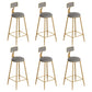 Scandinavian Footrest Counter Chair Low Back Round Upholstered Counter-height Stool Grey 6 Piece Set Clearhalo 'Bar Furniture' 'Bar Stools' 'bar_stools' 'furn' 'furn_bar_stools' 'Furniture' 'furniture_bar_stools' 'Kitchen & Dining Furniture' 5062297