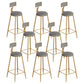 Scandinavian Footrest Counter Chair Low Back Round Upholstered Counter-height Stool Grey 8 Piece Set Clearhalo 'Bar Furniture' 'Bar Stools' 'bar_stools' 'furn' 'furn_bar_stools' 'Furniture' 'furniture_bar_stools' 'Kitchen & Dining Furniture' 5062298
