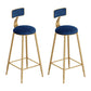 Scandinavian Footrest Counter Chair Low Back Round Upholstered Counter-height Stool Blue 2 Piece Set Clearhalo 'Bar Furniture' 'Bar Stools' 'bar_stools' 'furn' 'furn_bar_stools' 'Furniture' 'furniture_bar_stools' 'Kitchen & Dining Furniture' 5062299