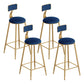 Scandinavian Footrest Counter Chair Low Back Round Upholstered Counter-height Stool Blue 4 Piece Set Clearhalo 'Bar Furniture' 'Bar Stools' 'bar_stools' 'furn' 'furn_bar_stools' 'Furniture' 'furniture_bar_stools' 'Kitchen & Dining Furniture' 5062300