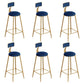 Scandinavian Footrest Counter Chair Low Back Round Upholstered Counter-height Stool Blue 6 Piece Set Clearhalo 'Bar Furniture' 'Bar Stools' 'bar_stools' 'furn' 'furn_bar_stools' 'Furniture' 'furniture_bar_stools' 'Kitchen & Dining Furniture' 5062301