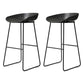 Coffee Shop Counter Stool Glam Metal Footrest Low Back Counter Stools Textured Black 2 Piece Set Clearhalo 'Bar Furniture' 'Bar Stools' 'bar_stools' 'furn' 'furn_bar_stools' 'Furniture' 'furniture_bar_stools' 'Kitchen & Dining Furniture' 5062305