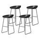 Coffee Shop Counter Stool Glam Metal Footrest Low Back Counter Stools Textured Black 4 Piece Set Clearhalo 'Bar Furniture' 'Bar Stools' 'bar_stools' 'furn' 'furn_bar_stools' 'Furniture' 'furniture_bar_stools' 'Kitchen & Dining Furniture' 5062307