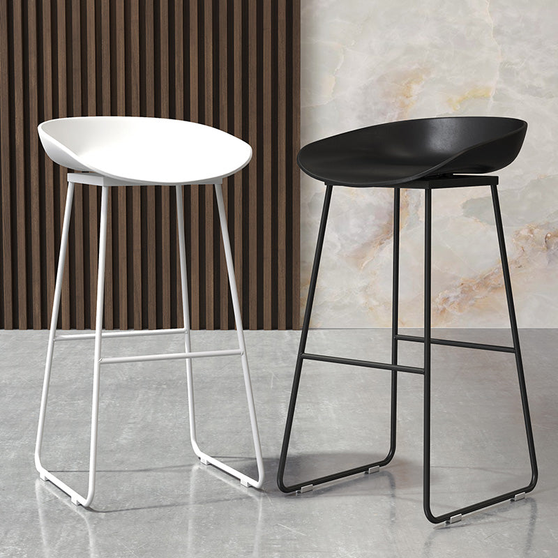 Coffee Shop Counter Stool Glam Metal Footrest Low Back Counter Stools Clearhalo 'Bar Furniture' 'Bar Stools' 'bar_stools' 'furn' 'furn_bar_stools' 'Furniture' 'furniture_bar_stools' 'Kitchen & Dining Furniture' 5062308
