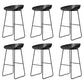 Coffee Shop Counter Stool Glam Metal Footrest Low Back Counter Stools Textured Black 6 Piece Set Clearhalo 'Bar Furniture' 'Bar Stools' 'bar_stools' 'furn' 'furn_bar_stools' 'Furniture' 'furniture_bar_stools' 'Kitchen & Dining Furniture' 5062309