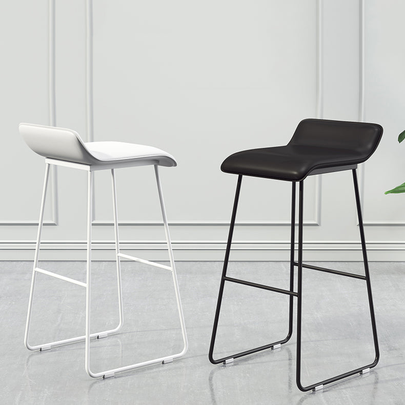 Coffee Shop Counter Stool Glam Metal Footrest Low Back Counter Stools Clearhalo 'Bar Furniture' 'Bar Stools' 'bar_stools' 'furn' 'furn_bar_stools' 'Furniture' 'furniture_bar_stools' 'Kitchen & Dining Furniture' 5062310