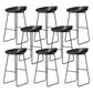 Coffee Shop Counter Stool Glam Metal Footrest Low Back Counter Stools Textured Black 8 Piece Set Clearhalo 'Bar Furniture' 'Bar Stools' 'bar_stools' 'furn' 'furn_bar_stools' 'Furniture' 'furniture_bar_stools' 'Kitchen & Dining Furniture' 5062311