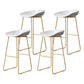Coffee Shop Counter Stool Glam Metal Footrest Low Back Counter Stools White 4 Piece Set Clearhalo 'Bar Furniture' 'Bar Stools' 'bar_stools' 'furn' 'furn_bar_stools' 'Furniture' 'furniture_bar_stools' 'Kitchen & Dining Furniture' 5062314