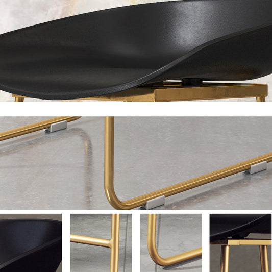 Coffee Shop Counter Stool Glam Metal Footrest Low Back Counter Stools Clearhalo 'Bar Furniture' 'Bar Stools' 'bar_stools' 'furn' 'furn_bar_stools' 'Furniture' 'furniture_bar_stools' 'Kitchen & Dining Furniture' 5062315