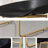 Coffee Shop Counter Stool Glam Metal Footrest Low Back Counter Stools Clearhalo 'Bar Furniture' 'Bar Stools' 'bar_stools' 'furn' 'furn_bar_stools' 'Furniture' 'furniture_bar_stools' 'Kitchen & Dining Furniture' 5062315