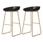 Coffee Shop Counter Stool Glam Metal Footrest Low Back Counter Stools Black 2 Piece Set Clearhalo 'Bar Furniture' 'Bar Stools' 'bar_stools' 'furn' 'furn_bar_stools' 'Furniture' 'furniture_bar_stools' 'Kitchen & Dining Furniture' 5062320