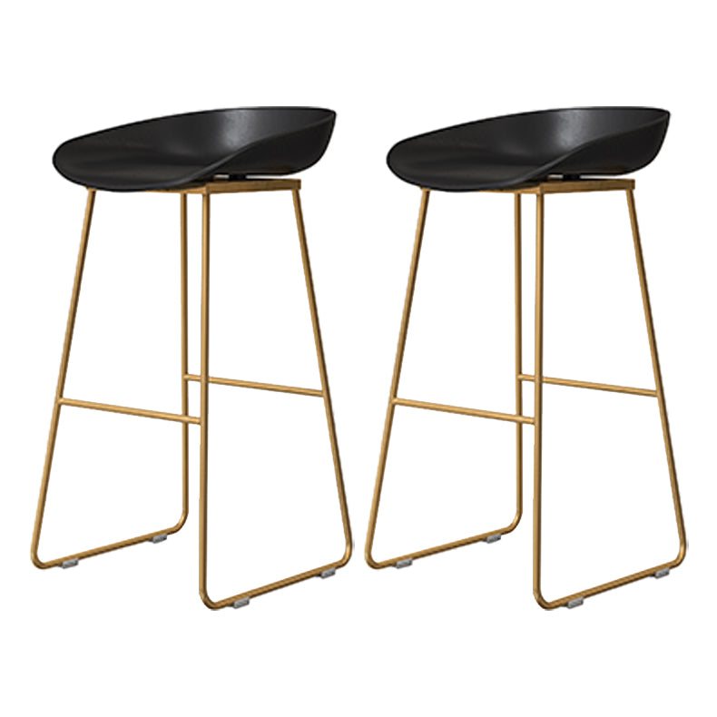 Coffee Shop Counter Stool Glam Metal Footrest Low Back Counter Stools Black 2 Piece Set Clearhalo 'Bar Furniture' 'Bar Stools' 'bar_stools' 'furn' 'furn_bar_stools' 'Furniture' 'furniture_bar_stools' 'Kitchen & Dining Furniture' 5062320