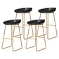 Coffee Shop Counter Stool Glam Metal Footrest Low Back Counter Stools Black 4 Piece Set Clearhalo 'Bar Furniture' 'Bar Stools' 'bar_stools' 'furn' 'furn_bar_stools' 'Furniture' 'furniture_bar_stools' 'Kitchen & Dining Furniture' 5062321