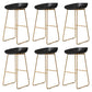 Coffee Shop Counter Stool Glam Metal Footrest Low Back Counter Stools Black 6 Piece Set Clearhalo 'Bar Furniture' 'Bar Stools' 'bar_stools' 'furn' 'furn_bar_stools' 'Furniture' 'furniture_bar_stools' 'Kitchen & Dining Furniture' 5062322