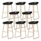 Coffee Shop Counter Stool Glam Metal Footrest Low Back Counter Stools Black 8 Piece Set Clearhalo 'Bar Furniture' 'Bar Stools' 'bar_stools' 'furn' 'furn_bar_stools' 'Furniture' 'furniture_bar_stools' 'Kitchen & Dining Furniture' 5062323