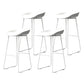 Coffee Shop Counter Stool Glam Metal Footrest Low Back Counter Stools Textured White 4 Piece Set Clearhalo 'Bar Furniture' 'Bar Stools' 'bar_stools' 'furn' 'furn_bar_stools' 'Furniture' 'furniture_bar_stools' 'Kitchen & Dining Furniture' 5062325