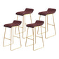 Coffee Shop Counter Stool Glam Metal Footrest Low Back Counter Stools Gold-Brown 4 Piece Set Clearhalo 'Bar Furniture' 'Bar Stools' 'bar_stools' 'furn' 'furn_bar_stools' 'Furniture' 'furniture_bar_stools' 'Kitchen & Dining Furniture' 5062329