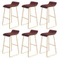 Coffee Shop Counter Stool Glam Metal Footrest Low Back Counter Stools Gold-Brown 6 Piece Set Clearhalo 'Bar Furniture' 'Bar Stools' 'bar_stools' 'furn' 'furn_bar_stools' 'Furniture' 'furniture_bar_stools' 'Kitchen & Dining Furniture' 5062330