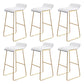 Coffee Shop Counter Stool Glam Metal Footrest Low Back Counter Stools White-Gold 6 Piece Set Clearhalo 'Bar Furniture' 'Bar Stools' 'bar_stools' 'furn' 'furn_bar_stools' 'Furniture' 'furniture_bar_stools' 'Kitchen & Dining Furniture' 5062334