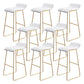 Coffee Shop Counter Stool Glam Metal Footrest Low Back Counter Stools White-Gold 8 Piece Set Clearhalo 'Bar Furniture' 'Bar Stools' 'bar_stools' 'furn' 'furn_bar_stools' 'Furniture' 'furniture_bar_stools' 'Kitchen & Dining Furniture' 5062335