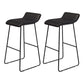 Coffee Shop Counter Stool Glam Metal Footrest Low Back Counter Stools Gloss Black 2 Piece Set Clearhalo 'Bar Furniture' 'Bar Stools' 'bar_stools' 'furn' 'furn_bar_stools' 'Furniture' 'furniture_bar_stools' 'Kitchen & Dining Furniture' 5062336
