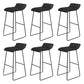 Coffee Shop Counter Stool Glam Metal Footrest Low Back Counter Stools Gloss Black 6 Piece Set Clearhalo 'Bar Furniture' 'Bar Stools' 'bar_stools' 'furn' 'furn_bar_stools' 'Furniture' 'furniture_bar_stools' 'Kitchen & Dining Furniture' 5062338