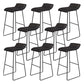 Coffee Shop Counter Stool Glam Metal Footrest Low Back Counter Stools Gloss Black 8 Piece Set Clearhalo 'Bar Furniture' 'Bar Stools' 'bar_stools' 'furn' 'furn_bar_stools' 'Furniture' 'furniture_bar_stools' 'Kitchen & Dining Furniture' 5062339