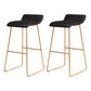 Coffee Shop Counter Stool Glam Metal Footrest Low Back Counter Stools Black-Gold 2 Piece Set Clearhalo 'Bar Furniture' 'Bar Stools' 'bar_stools' 'furn' 'furn_bar_stools' 'Furniture' 'furniture_bar_stools' 'Kitchen & Dining Furniture' 5062340