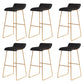 Coffee Shop Counter Stool Glam Metal Footrest Low Back Counter Stools Black-Gold 6 Piece Set Clearhalo 'Bar Furniture' 'Bar Stools' 'bar_stools' 'furn' 'furn_bar_stools' 'Furniture' 'furniture_bar_stools' 'Kitchen & Dining Furniture' 5062342