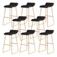 Coffee Shop Counter Stool Glam Metal Footrest Low Back Counter Stools Black-Gold 8 Piece Set Clearhalo 'Bar Furniture' 'Bar Stools' 'bar_stools' 'furn' 'furn_bar_stools' 'Furniture' 'furniture_bar_stools' 'Kitchen & Dining Furniture' 5062343