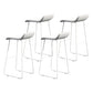 Coffee Shop Counter Stool Glam Metal Footrest Low Back Counter Stools Gloss White 4 Piece Set Clearhalo 'Bar Furniture' 'Bar Stools' 'bar_stools' 'furn' 'furn_bar_stools' 'Furniture' 'furniture_bar_stools' 'Kitchen & Dining Furniture' 5062345