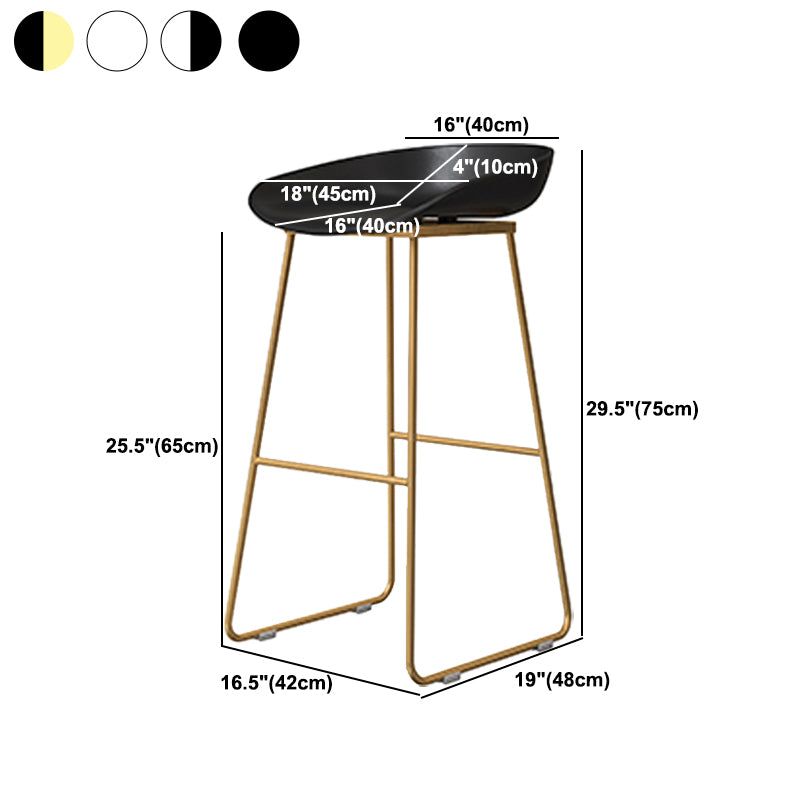 Coffee Shop Counter Stool Glam Metal Footrest Low Back Counter Stools Clearhalo 'Bar Furniture' 'Bar Stools' 'bar_stools' 'furn' 'furn_bar_stools' 'Furniture' 'furniture_bar_stools' 'Kitchen & Dining Furniture' 5062350