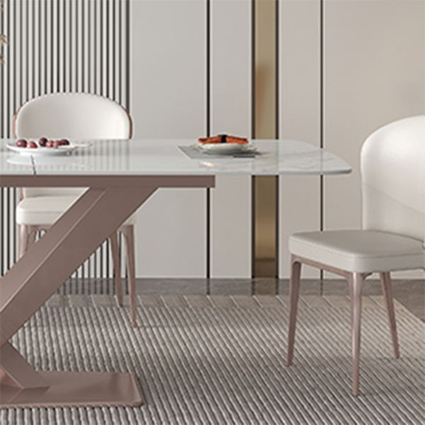 Extendable Sintered Stone Dining Set Rectangle 1/4/5/7 Pieces Kitchen Table with Chairs Clearhalo 'Dining Room Sets' 'Dining Tables & Seating' 'dining_room_set' 'furn' 'furn_dining_room_set' 'Furniture' 'furniture_dining_room_set' 'Kitchen & Dining Furniture' 5062358