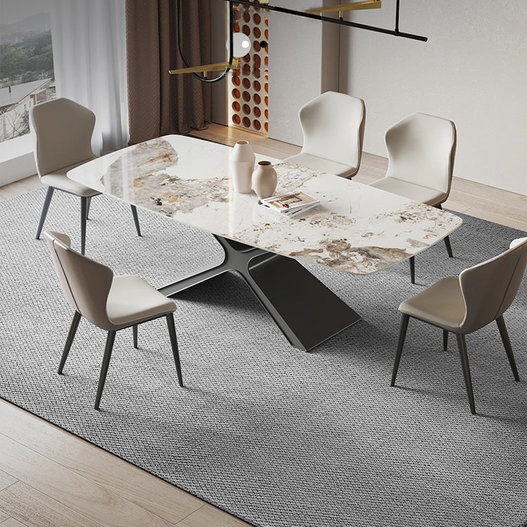Modern Sintered Stone Top Dining Set Rectangle 1/2/4/5/6/7 Pieces Dining Room Table Set Clearhalo 'Dining Room Sets' 'Dining Tables & Seating' 'dining_room_set' 'furn' 'furn_dining_room_set' 'Furniture' 'furniture_dining_room_set' 'Kitchen & Dining Furniture' 5062370