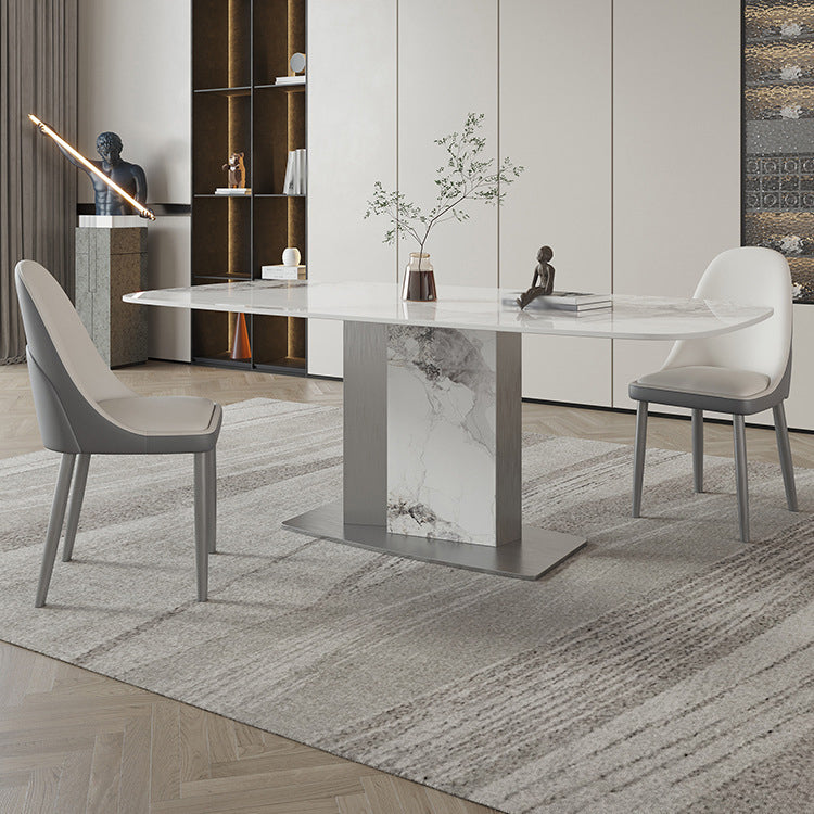 Designer Style Sintered Stone Dining Set Rectangle 1/3/4/5/7 Pieces Dining Room Table Set 3 Pieces: Table, 2 Chairs Clearhalo 'Dining Room Sets' 'Dining Tables & Seating' 'dining_room_set' 'furn' 'furn_dining_room_set' 'Furniture' 'furniture_dining_room_set' 'Kitchen & Dining Furniture' 5062387