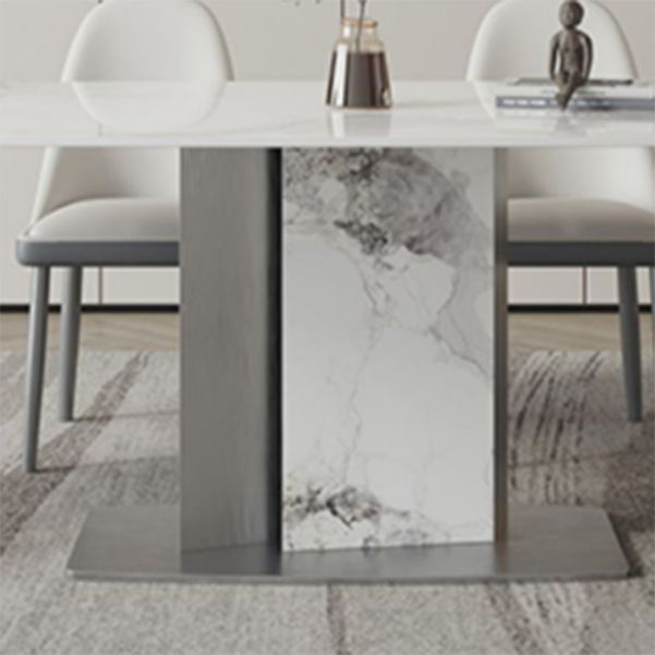 Designer Style Sintered Stone Dining Set Rectangle 1/3/4/5/7 Pieces Dining Room Table Set Clearhalo 'Dining Room Sets' 'Dining Tables & Seating' 'dining_room_set' 'furn' 'furn_dining_room_set' 'Furniture' 'furniture_dining_room_set' 'Kitchen & Dining Furniture' 5062391