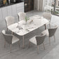 Designer Style Sintered Stone Top Dining Set Rectangle 1/4/5/7 Pieces Dining Table Set 7 Pieces: Table, 6 Chairs Clearhalo 'Dining Room Sets' 'Dining Tables & Seating' 'dining_room_set' 'furn' 'furn_dining_room_set' 'Furniture' 'furniture_dining_room_set' 'Kitchen & Dining Furniture' 5062400
