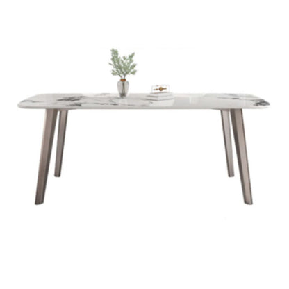 Designer Style Sintered Stone Top Dining Set Rectangle 1/4/5/7 Pieces Dining Table Set Clearhalo 'Dining Room Sets' 'Dining Tables & Seating' 'dining_room_set' 'furn' 'furn_dining_room_set' 'Furniture' 'furniture_dining_room_set' 'Kitchen & Dining Furniture' 5062402