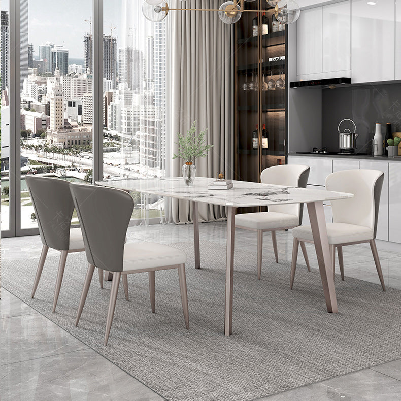 Designer Style Sintered Stone Top Dining Set Rectangle 1/4/5/7 Pieces Dining Table Set Clearhalo 'Dining Room Sets' 'Dining Tables & Seating' 'dining_room_set' 'furn' 'furn_dining_room_set' 'Furniture' 'furniture_dining_room_set' 'Kitchen & Dining Furniture' 5062406