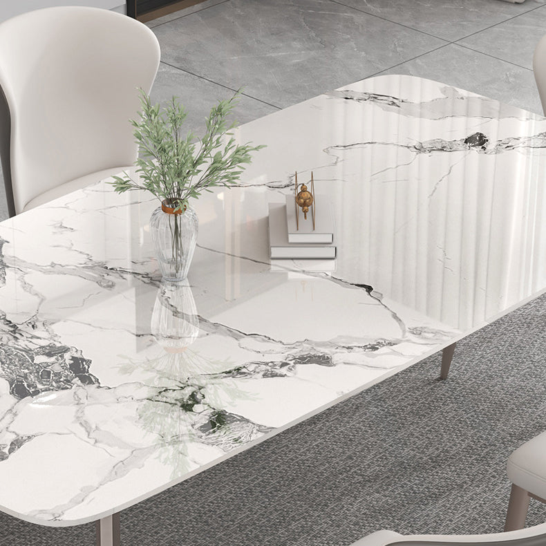 Designer Style Sintered Stone Top Dining Set Rectangle 1/4/5/7 Pieces Dining Table Set Clearhalo 'Dining Room Sets' 'Dining Tables & Seating' 'dining_room_set' 'furn' 'furn_dining_room_set' 'Furniture' 'furniture_dining_room_set' 'Kitchen & Dining Furniture' 5062409