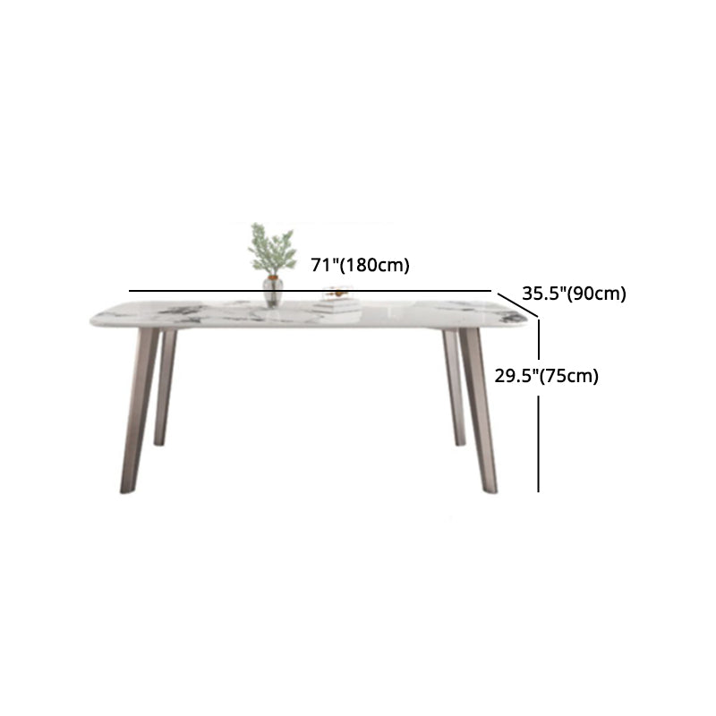Designer Style Sintered Stone Top Dining Set Rectangle 1/4/5/7 Pieces Dining Table Set Clearhalo 'Dining Room Sets' 'Dining Tables & Seating' 'dining_room_set' 'furn' 'furn_dining_room_set' 'Furniture' 'furniture_dining_room_set' 'Kitchen & Dining Furniture' 5062419