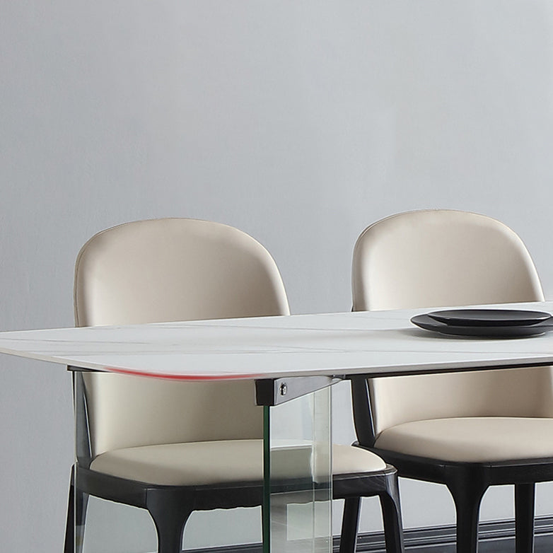 Designer Style Sintered Stone Dining Set Rectangle 1/2/5/7 Pieces Dining Room Table Set Clearhalo 'Dining Room Sets' 'Dining Tables & Seating' 'dining_room_set' 'furn' 'furn_dining_room_set' 'Furniture' 'furniture_dining_room_set' 'Kitchen & Dining Furniture' 5062428